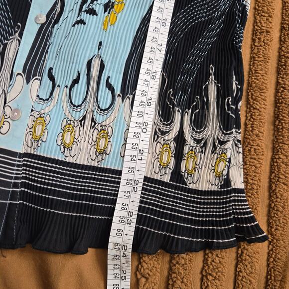 Nicola Women Y2K Eclectic Maximalist Boho Pleated Semi Sheer Flared Sleeve Top S - Picture 12 of 12